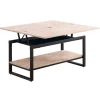 Mesa centro elevable y extensible Steve acabado roble nordish y negro, 47 cm(alto)100 cm(largo) 45-90 cm(ancho)