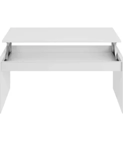 Mesa centro Lucar elevable en acabado blanco brillo 43/52 cm(alto)102 cm(ancho)50 cm(largo)
