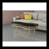 Mesa centro modelo Peanut para salón acabado cristal negro,60cm(alto) 140cm(ancho) 70cm(largo)