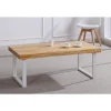 Mesa centro Natural para salón en roble nordish-blanco 43,5 cm(alto)120 cm(ancho)60 cm(fondo).