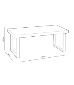 Mesa centro Natural para salón en roble nordish-blanco 43,5 cm(alto)120 cm(ancho)60 cm(fondo).