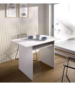Mesa cocina Rala extensible acabado Blanco 77.3/ 75.4CM(Alto) 110.6 CM(Ancho)33/66CM(Fondo). .