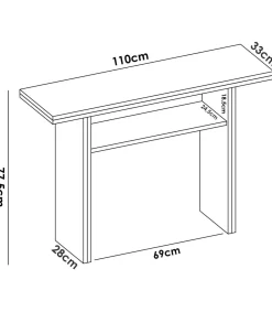 Mesa cocina Rala extensible acabado Blanco 77.3/ 75.4CM(Alto) 110.6 CM(Ancho)33/66CM(Fondo). .