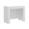 Mesa comedor Bailen multifuncion extensible en blanco brillo. 77 cm(alto)54-101-147-194-240 cm(ancho)90 cm(fondo)