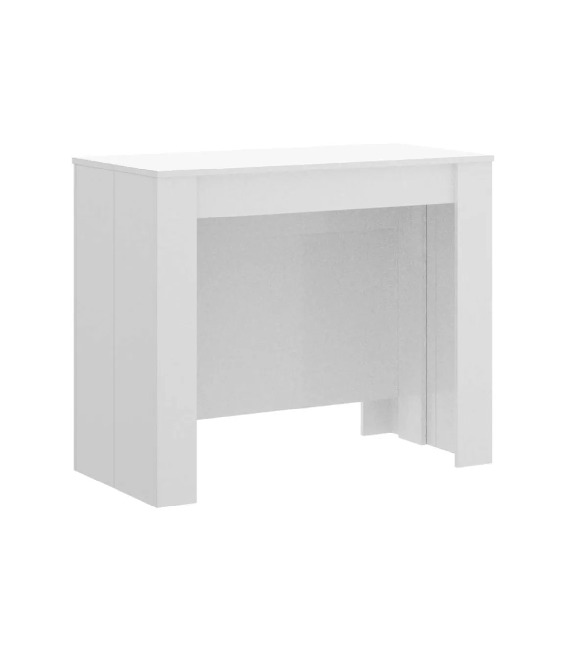 Mesa comedor Bailen multifuncion extensible en blanco brillo. 77 cm(alto)54-101-147-194-240 cm(ancho)90 cm(fondo)
