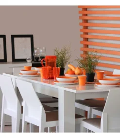 Mesa comedor extensible Paris en color blanco brillo 78 cm(alto)140-190 cm(ancho)90 cm(largo)