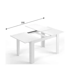 Mesa comedor extensible Paris en color blanco brillo 78 cm(alto)140-190 cm(ancho)90 cm(largo)