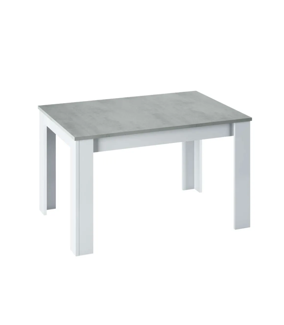Mesa comedor extensible Paris en color cemento-blanco artik 78 cm(alto)140-190 cm(ancho)90 cm(largo)