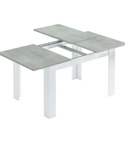 Mesa comedor extensible Paris en color cemento-blanco artik 78 cm(alto)140-190 cm(ancho)90 cm(largo)