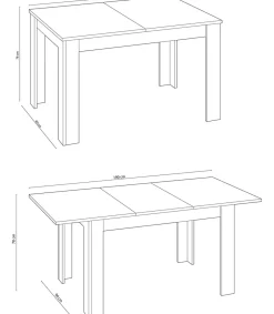 Mesa comedor extensible Paris en color roble alaska - blanco artik 78 cm(alto)140-190 cm(ancho)90 cm(largo)