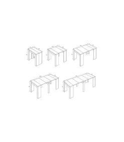 Mesa comedor Paris 5 posiciones. 90x50 cm extensible hasta 237x90 cm.