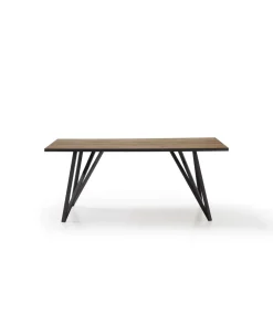 Mesa comedor rectangular DANIEL en acabado bocamina/negro, 76cm(alto) 180cm(ancho) 90cm(largo)