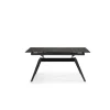Mesa comedor rectangular extensible MANU tapa cerámico negro patas metal negro, 76cm(alto) 160/220cm(ancho) 90cm(largo)