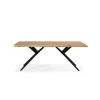 Mesa comedor rectangular Leonor en acabado acacia/negro, 76cm(alto) 200cm(ancho) 100cm(largo)