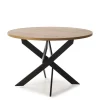 Mesa comedor redonda ALEJANDRO acabado natural/negro, 77cm(alto) 120cm(ancho) 120cm(largo)