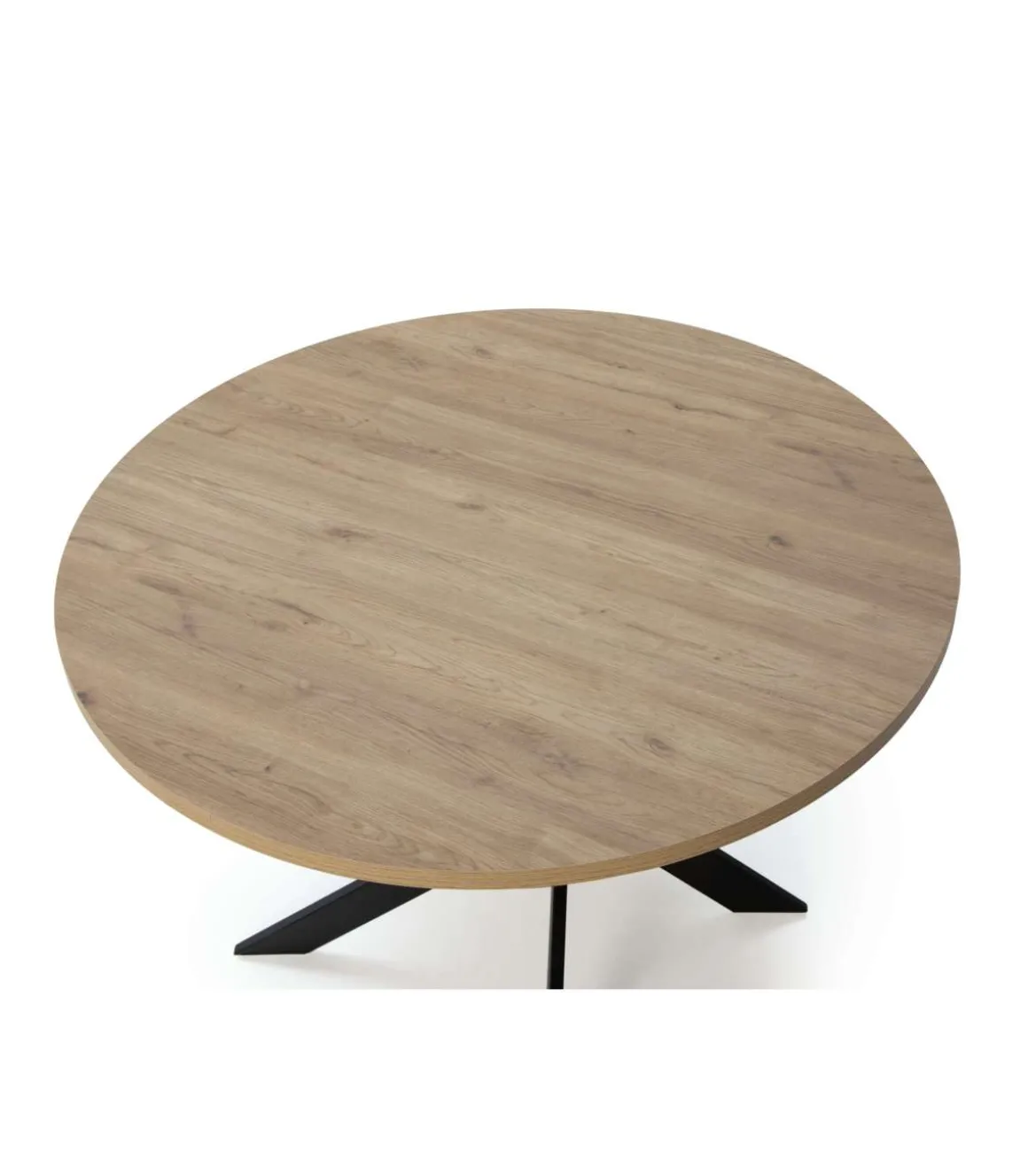 Mesa comedor redonda ALEJANDRO acabado natural/negro, 77cm(alto) 120cm(ancho) 120cm(largo)