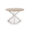 Mesa comedor redonda ALEJANDRO acabado sahara/blanco, 77cm(alto) 120cm(ancho) 120cm(largo)