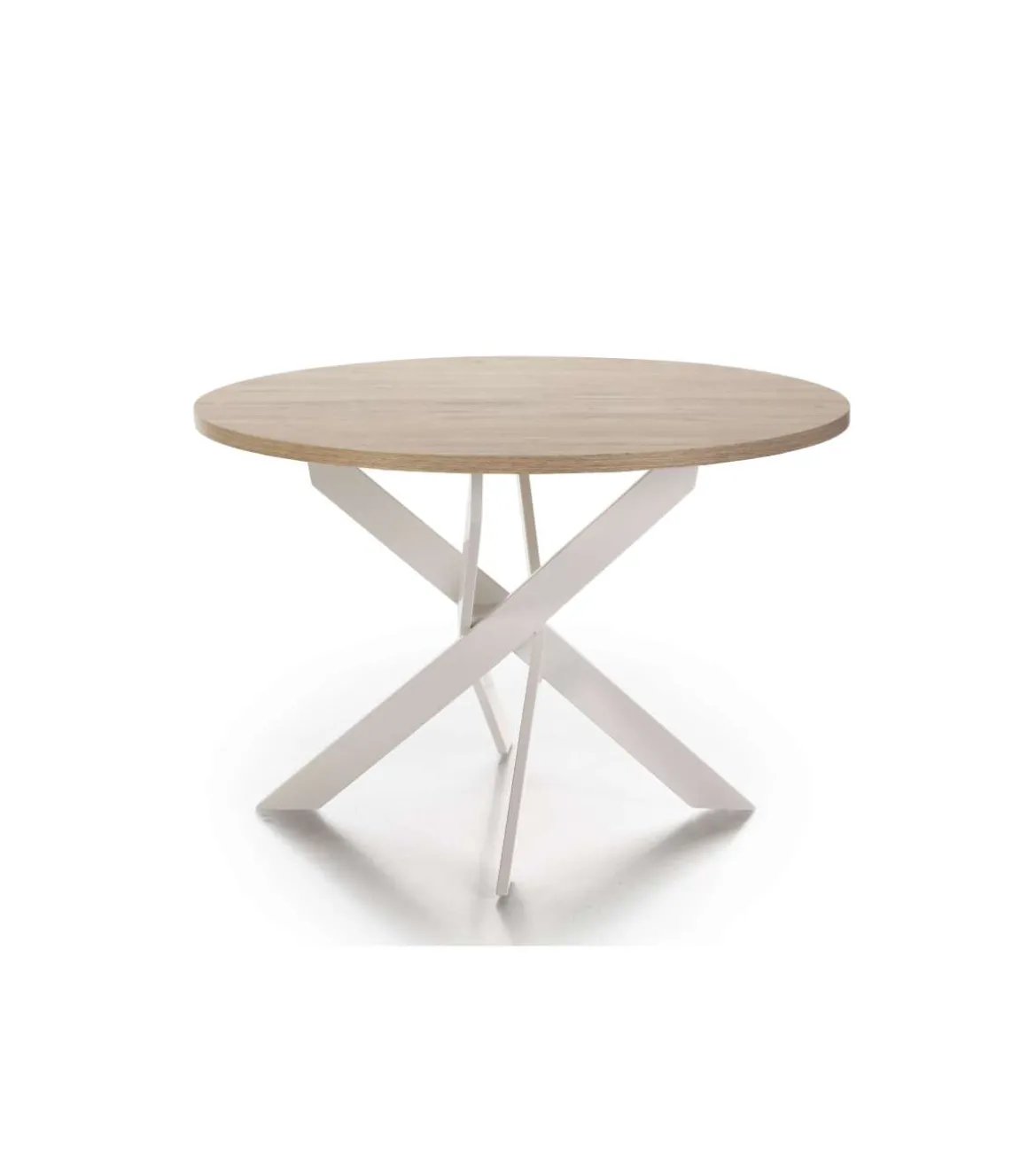 Mesa comedor redonda ALEJANDRO acabado sahara/blanco, 77cm(alto) 120cm(ancho) 120cm(largo)