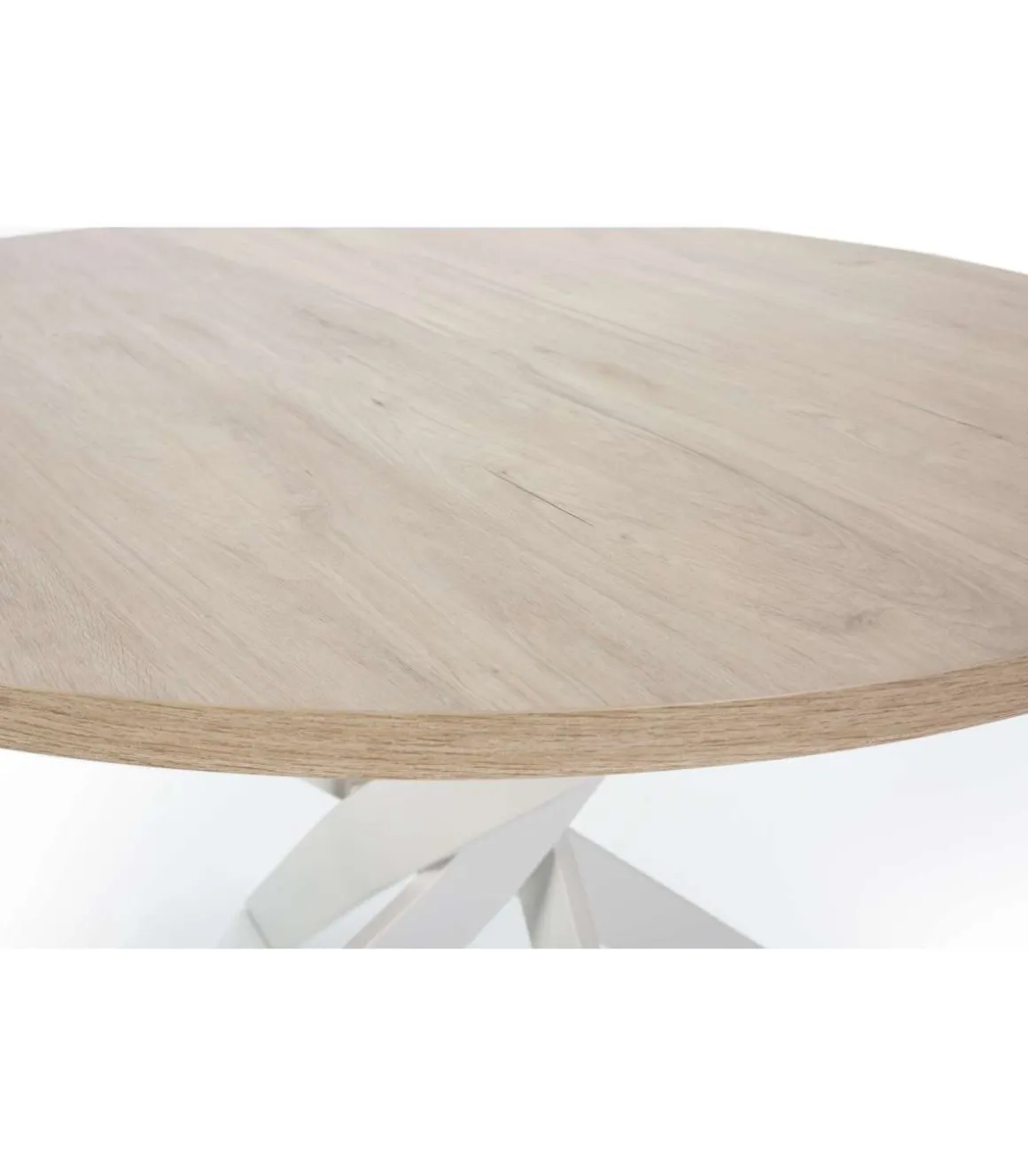 Mesa comedor redonda ALEJANDRO acabado sahara/blanco, 77cm(alto) 120cm(ancho) 120cm(largo)