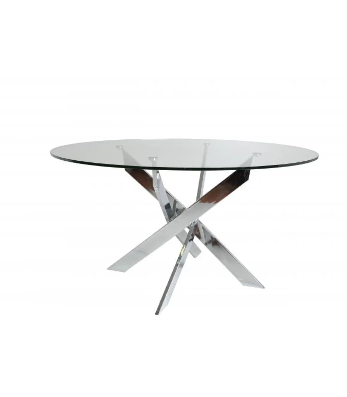 Mesa comedor redonda Rota acabado cromado, 120 cm(ancho) 76 cm(alto).