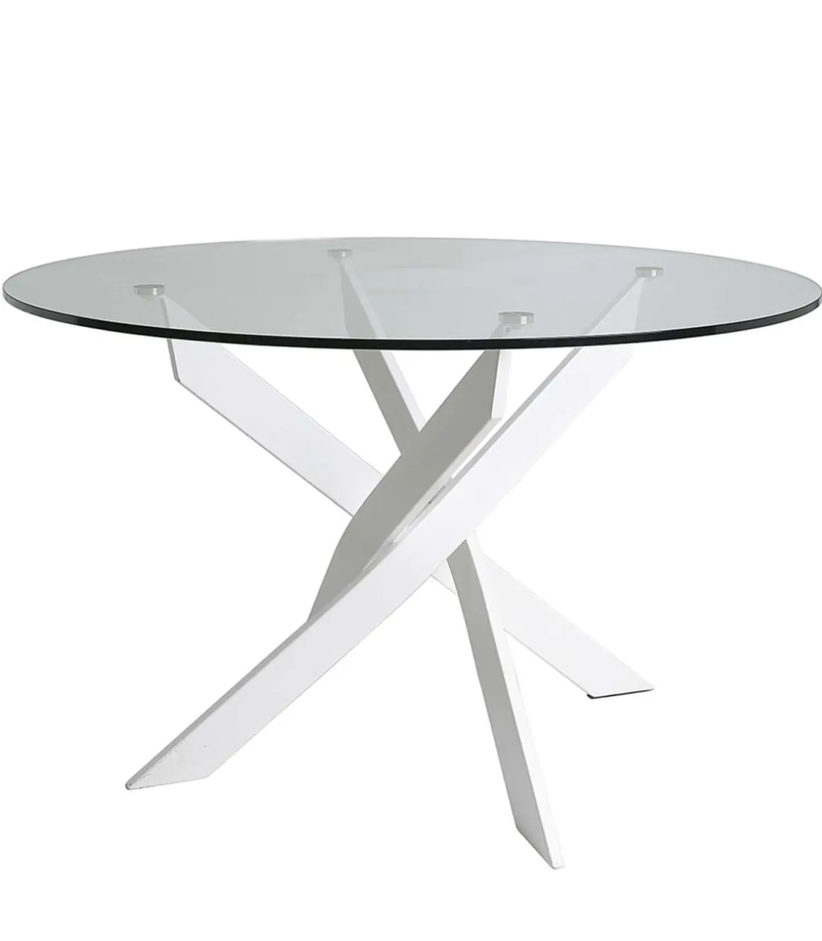 Mesa comedor redonda Rota acabado blanco, 120 cm(ancho) 76 cm(alto).