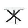 Mesa comedor redonda Rota acabado negro, 120 cm(ancho) 76 cm(alto).