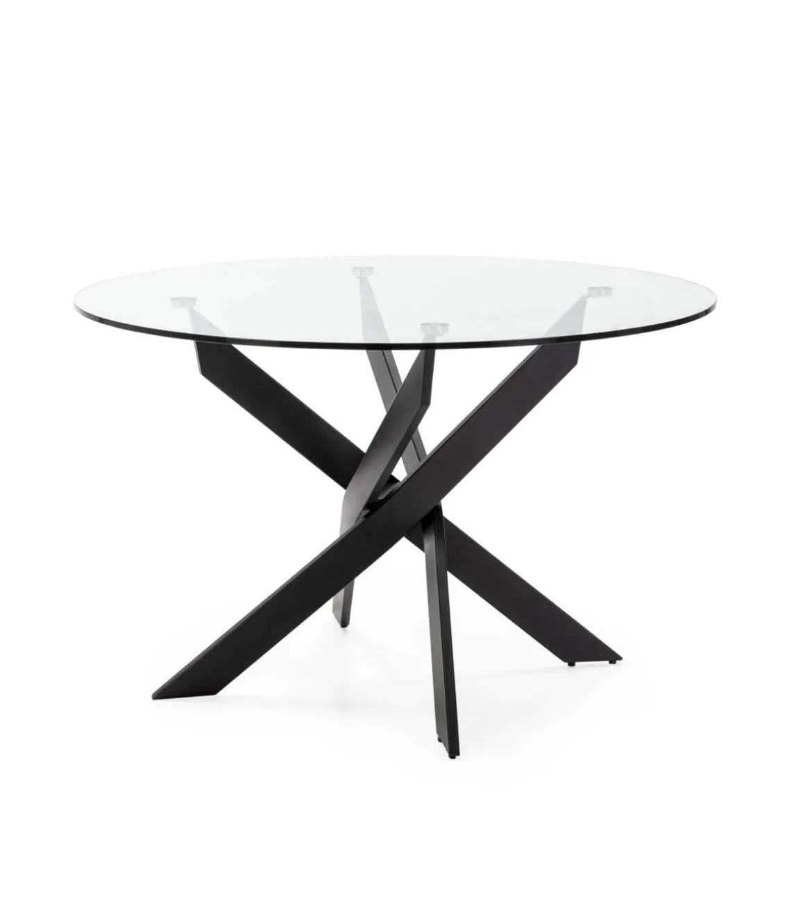 Mesa comedor redonda Rota acabado negro, 120 cm(ancho) 76 cm(alto).