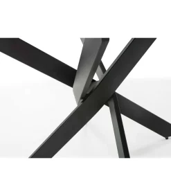 Mesa comedor redonda Rota acabado negro, 120 cm(ancho) 76 cm(alto).