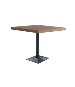 Mesa cuadrada Bar Moss acabado roble oscuro/negro, 74cm(alto) 70cm(ancho) 70cm(largo)