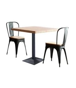 Mesa cuadrada Bar Moss acabado roble nordish/negro, 74cm(alto) 70cm(ancho) 70cm(largo)