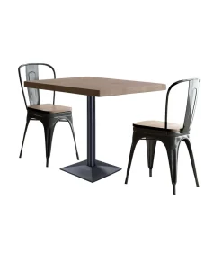 Mesa cuadrada Bar Moss acabado oscuro /negro, 74cm(alto) 80cm(ancho) 80cm(largo)