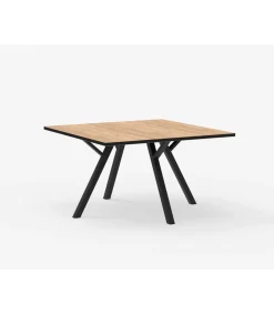 Mesa cuadrada de comedor Beli acabado natural, 77cm(alto) 136cm(ancho) 136cm(largo)