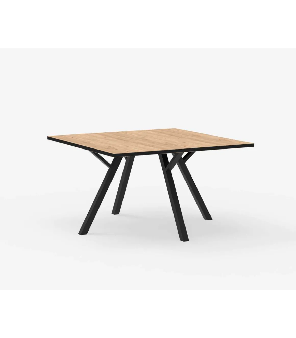 Mesa cuadrada de comedor Beli acabado natural, 77cm(alto) 136cm(ancho) 136cm(largo)