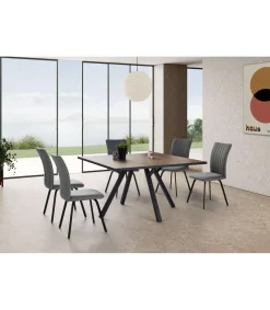 Mesa cuadrada de comedor Beli acabado natural, 77cm(alto) 136cm(ancho) 136cm(largo)