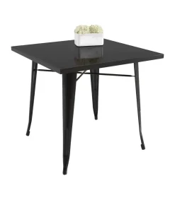 Mesa cuadrada para cocina o comedor acabado metal negro, 80cm(ancho) 75cm(alto) 80cm (largo)