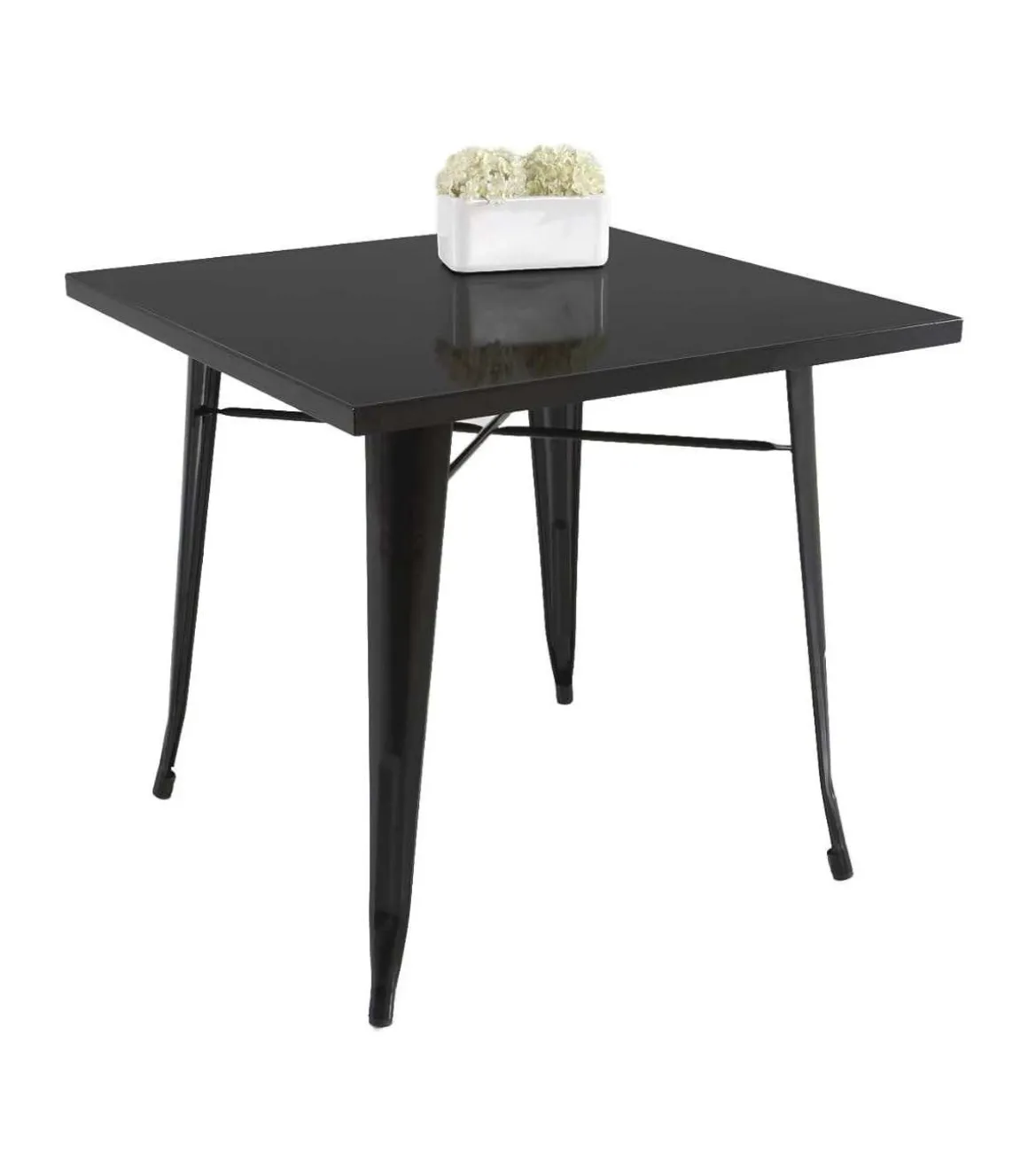 Mesa cuadrada para cocina o comedor acabado metal negro, 80cm(ancho) 75cm(alto) 80cm (largo)