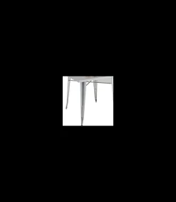 Mesa cuadrada para cocina o comedor acabado metal plata, 80cm(ancho) 75cm(alto) 80cm (largo)