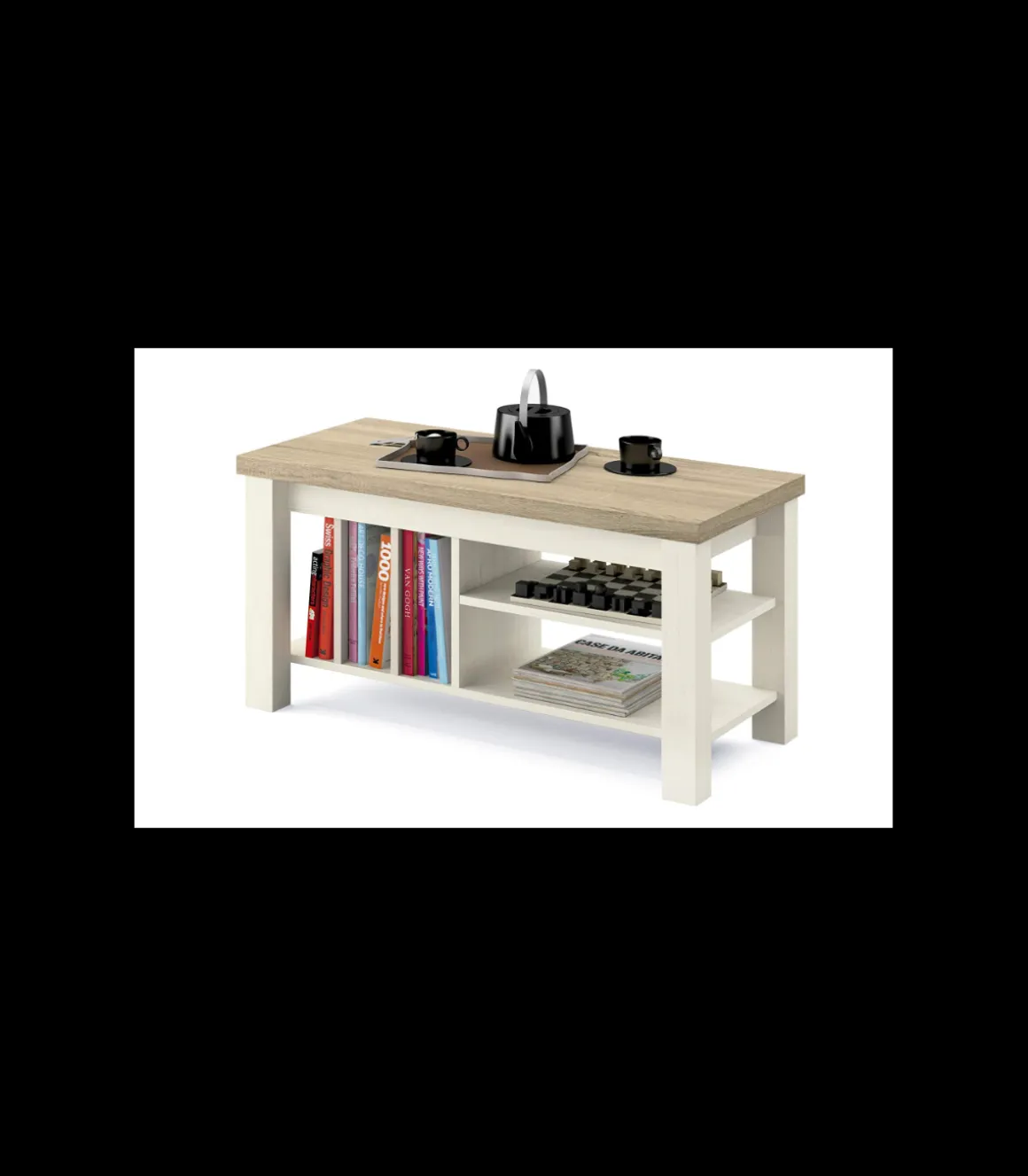 Mesa de centro acabado pino/roble, 48cm(alto) 90cm(ancho) 45cm(largo)
