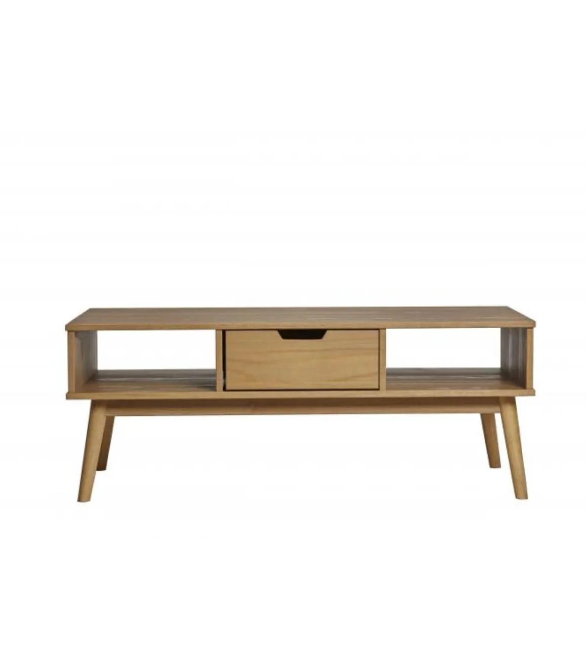 Mesa de centro 1 cajón Cupido acabado natural, 110 cm (Ancho) 55 cm (Fondo) 42.5 cm (Alto