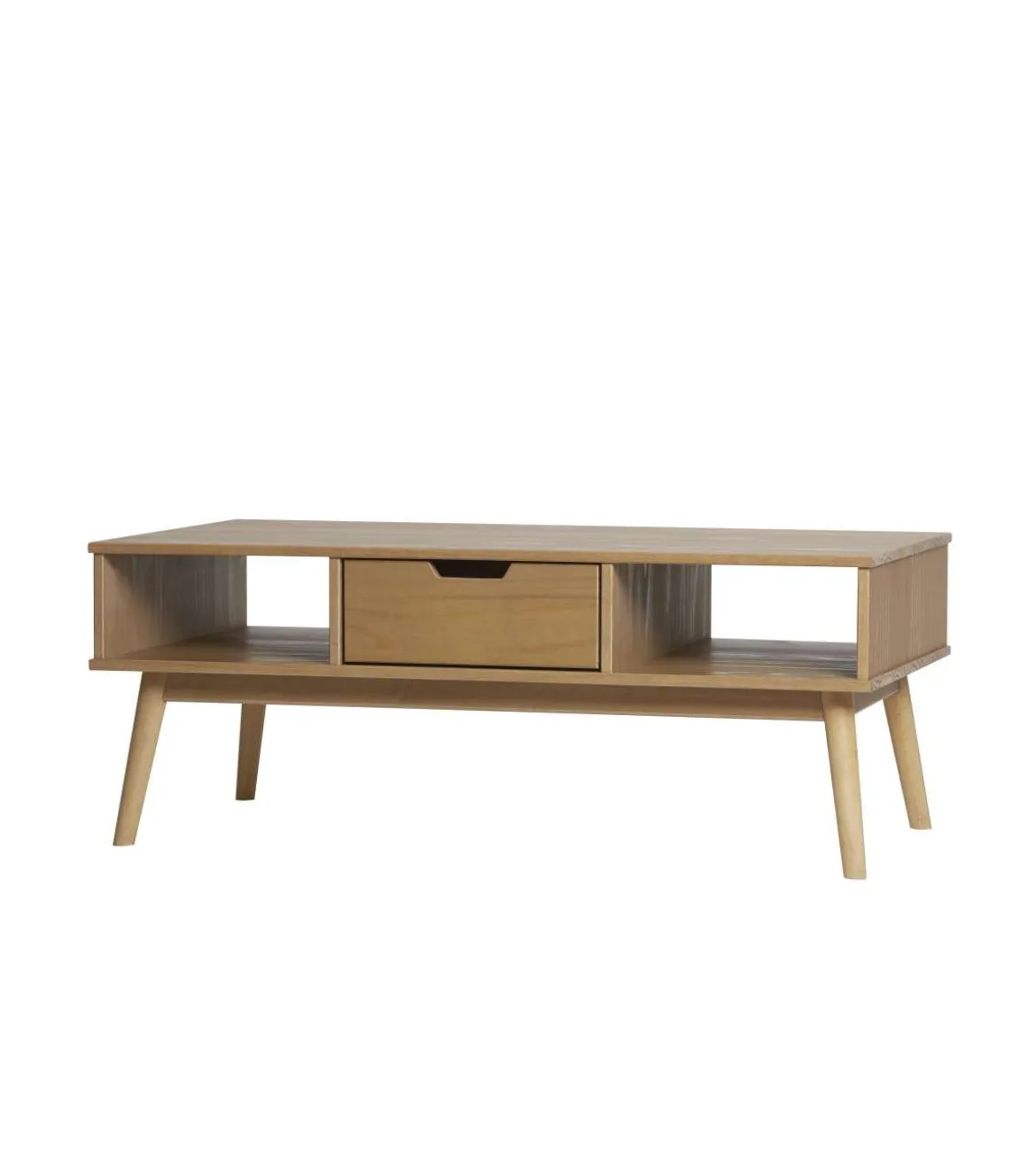 Mesa de centro 1 cajón Cupido acabado natural, 110 cm (Ancho) 55 cm (Fondo) 42.5 cm (Alto
