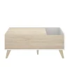 Mesa de centro elevable Cazalilla en natural/blanco, 41 cm(alto)99 cm(ancho)60 cm(largo)