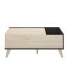 Mesa de centro elevable Cazalilla acabado natural/grafito, 41 cm(alto)99 cm(ancho)60 cm(largo)