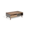 Mesa de centro elevable en nogal Nour, 120 x 75/102 x 41/61 cm (largo x ancho x alto)