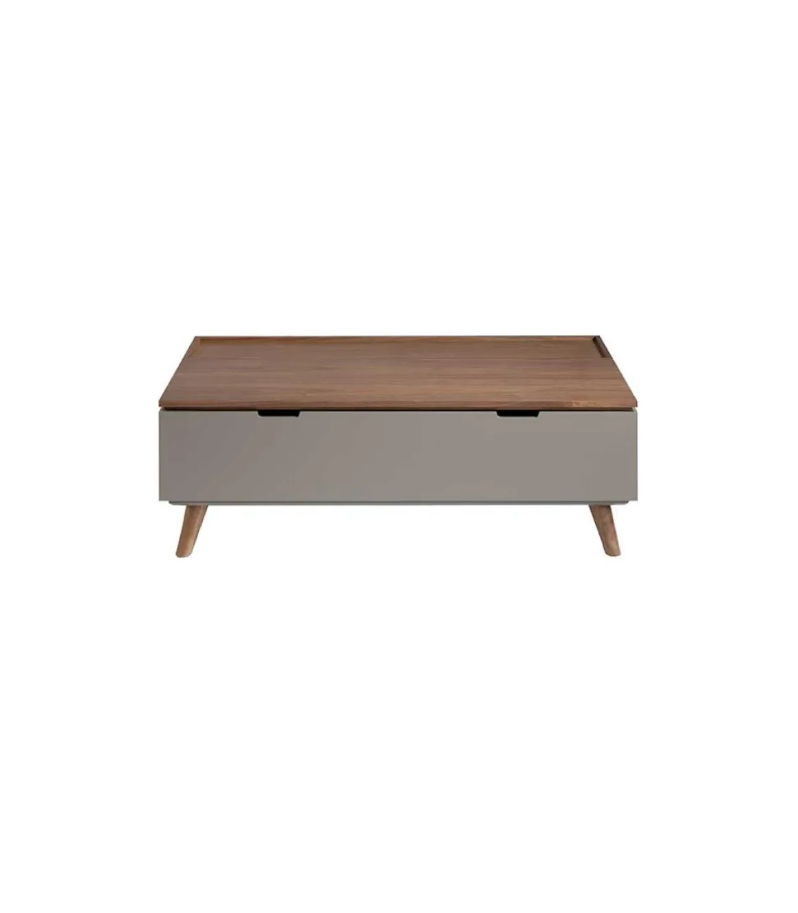 Mesa de centro elevable en nogal Nour, 120 x 75/102 x 41/61 cm (largo x ancho x alto)