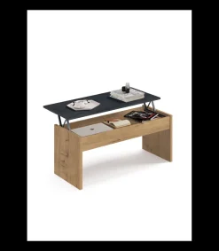 Mesa de centro Elevable Oslo acabado roble vega, 47-58 cm(alto)100 cm(ancho)50 cm(largo)