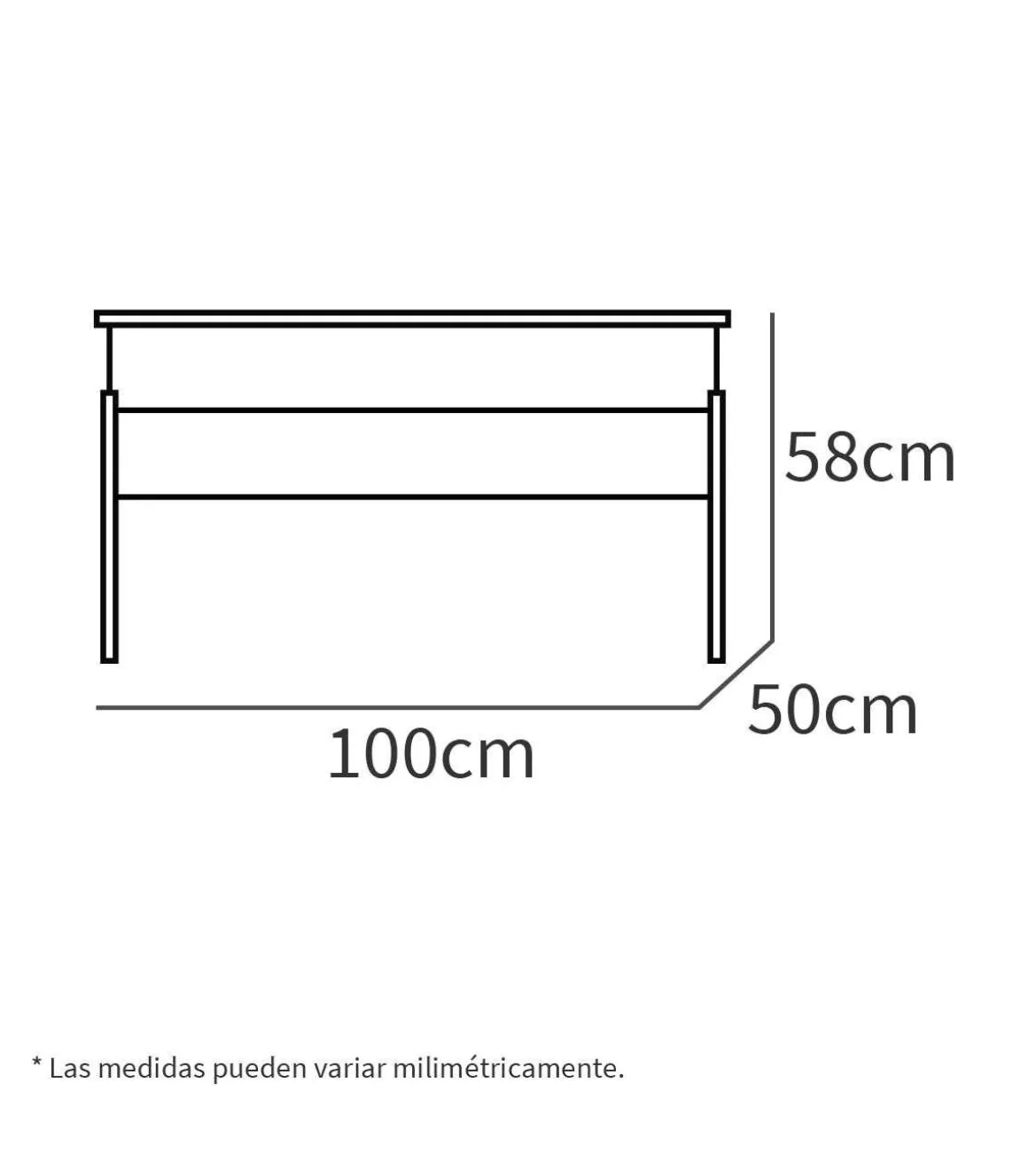 Mesa de centro Elevable Oslo acabado blanco, 47-58 cm(alto)100 cm(ancho)50 cm(largo)