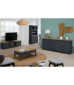 Mesa de centro Mariana acabado azul 40 cm(alto) 100 cm(ancho) 55 cm(largo)
