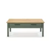 Mesa de centro Mariana acabado verde, 40 cm(alto) 100 cm(ancho) 55 cm(largo)