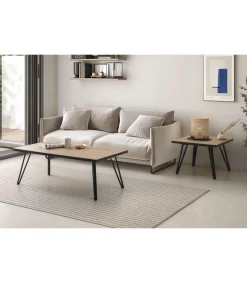 Mesa de centro Mateo acabado natural, 45cm(alto) 120cm(ancho) 60cm(fondo).