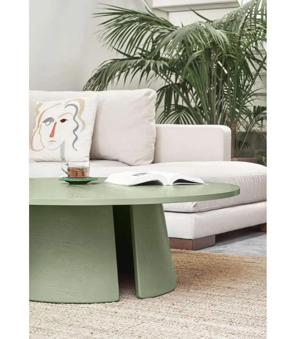 Mesa de centro modelo Cep varios acabado verde, 110cm(ancho) 36.5cm(alto) 110cm (largo)